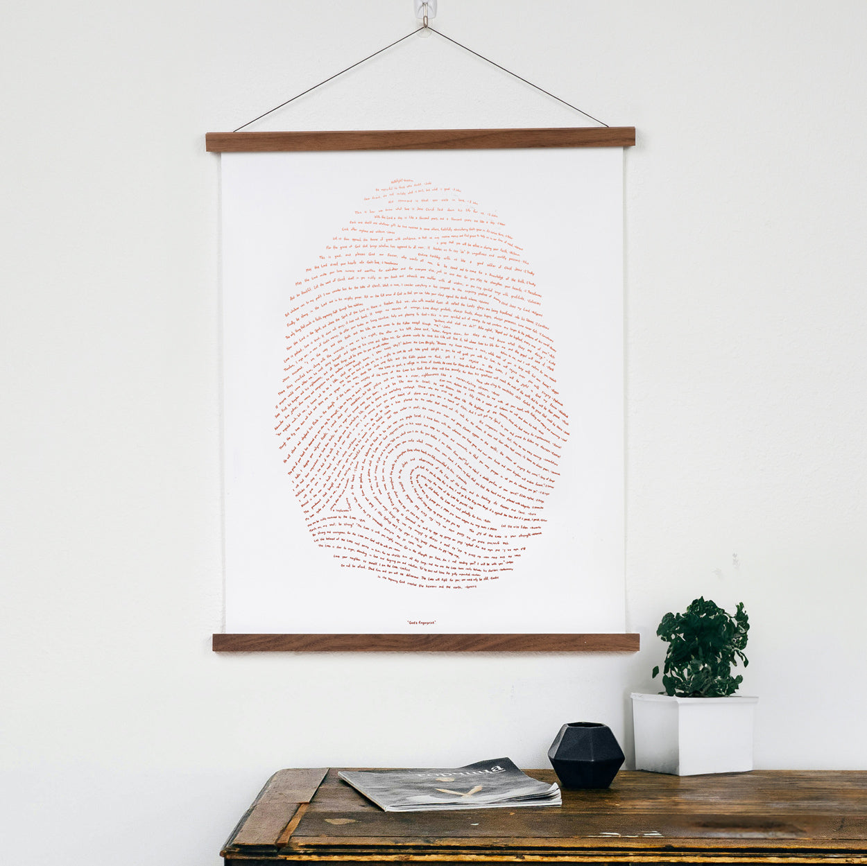 God's Fingerprint - Rose Gold on White