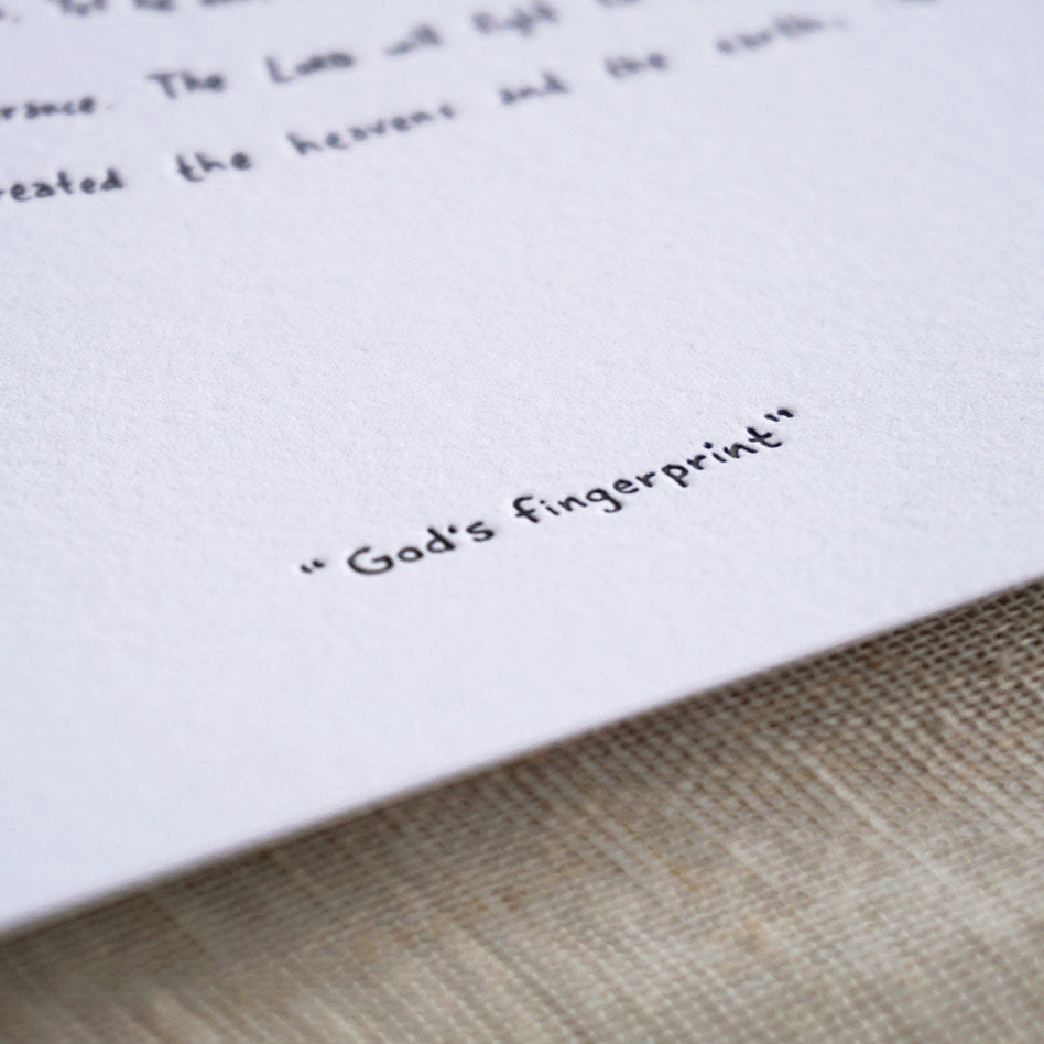 God's fingerprint Letterpress Print