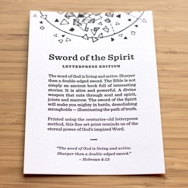 Sword of the Spirit - 16x20 Letterpress Print