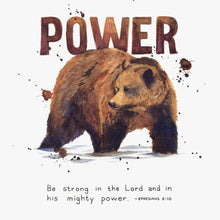Scripture Artwork of "Be strong in the Lord and in his mighty power." - Ephesians 6:10