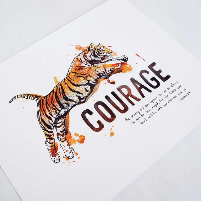 Courage - Joshua 1:9 Scripture Wall Art