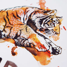 Courage - Joshua 1:9 Scripture Art Print Closeup of Tiger