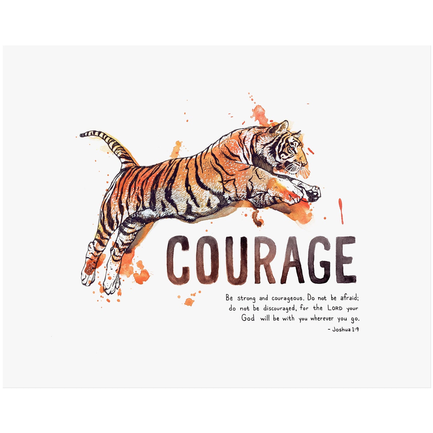 Courage - Joshua 1:9 Scripture Art Print