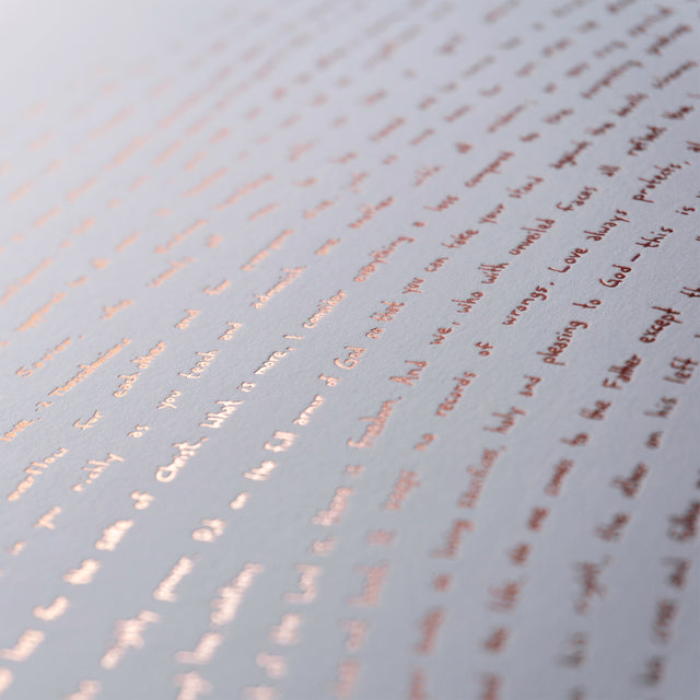 Rose Gold Illuminated Fingerprint - One verse from every book of the Bible
