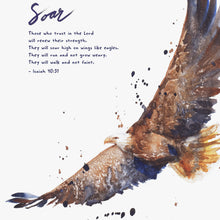 Scripture Artwork of "Those who trust in the Lord will renew their strength.⁣ They will soar high on wings like eagles. ⁣They will run and not grow weary. ⁣They will walk and not faint.⁣ - Isaiah 40:31⁣⁣