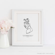 White Framed Scripture Art Print of "Cultivate inner beauty, the gentle and gracious kind that God delights in." - 1 Peter 3:4