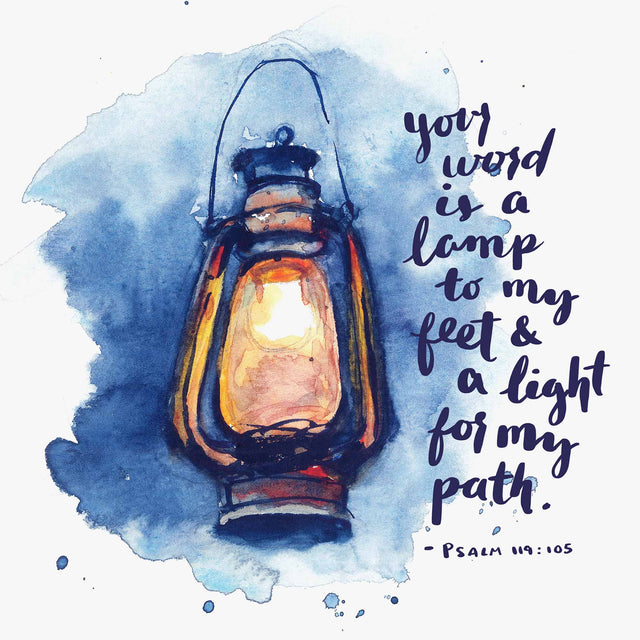 Scripture Art Print for "Your word is a lamp to my feet and a light to my path" - Psalm 119:105