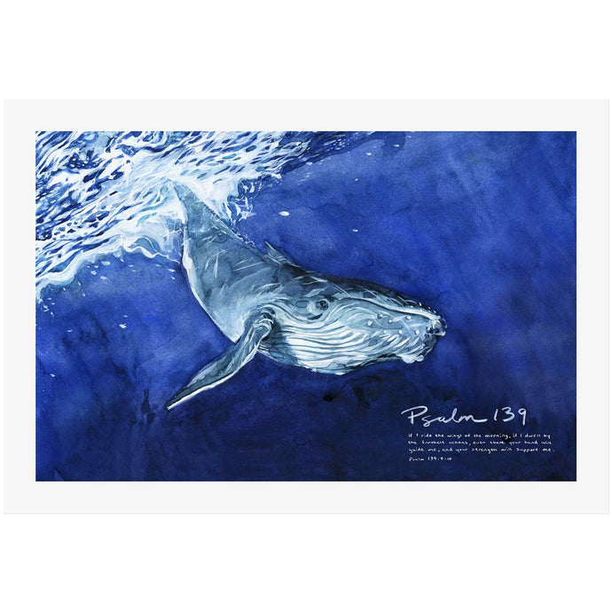 Whale Psalm 139 Wall Art with Scripture