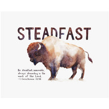 Steadfast Bison - 1 Corinthians 15:58 Scripture Art Print