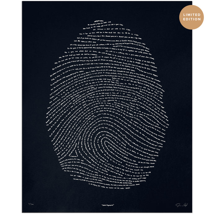 God's Fingerprint - Silver on Black Illuminated (Limited Edition)