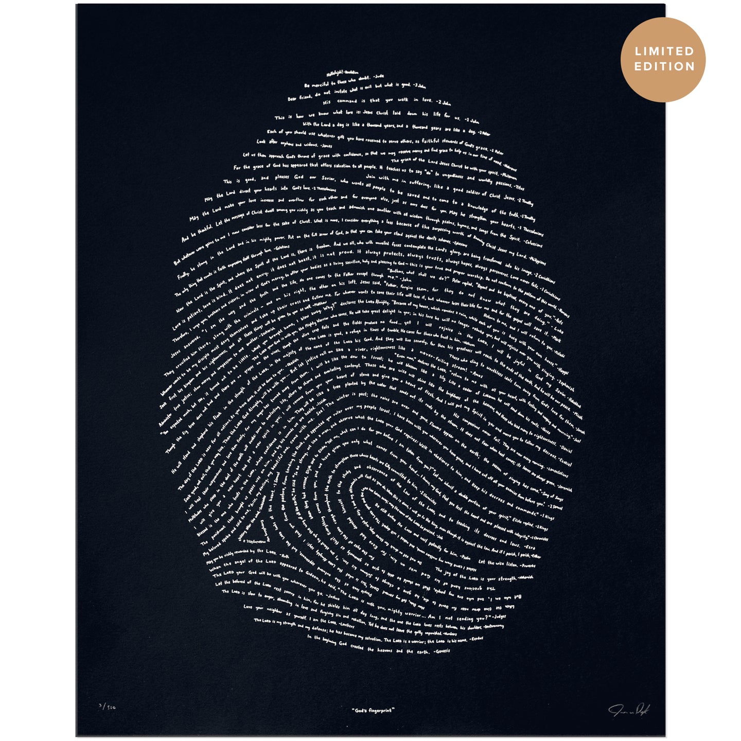 Illuminated Fingerprint - Silver on Black (Limited Edition)