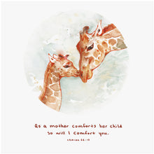 As A Mother Comforts Her Child - Isaiah 66:13 Scripture Artwork Closeup