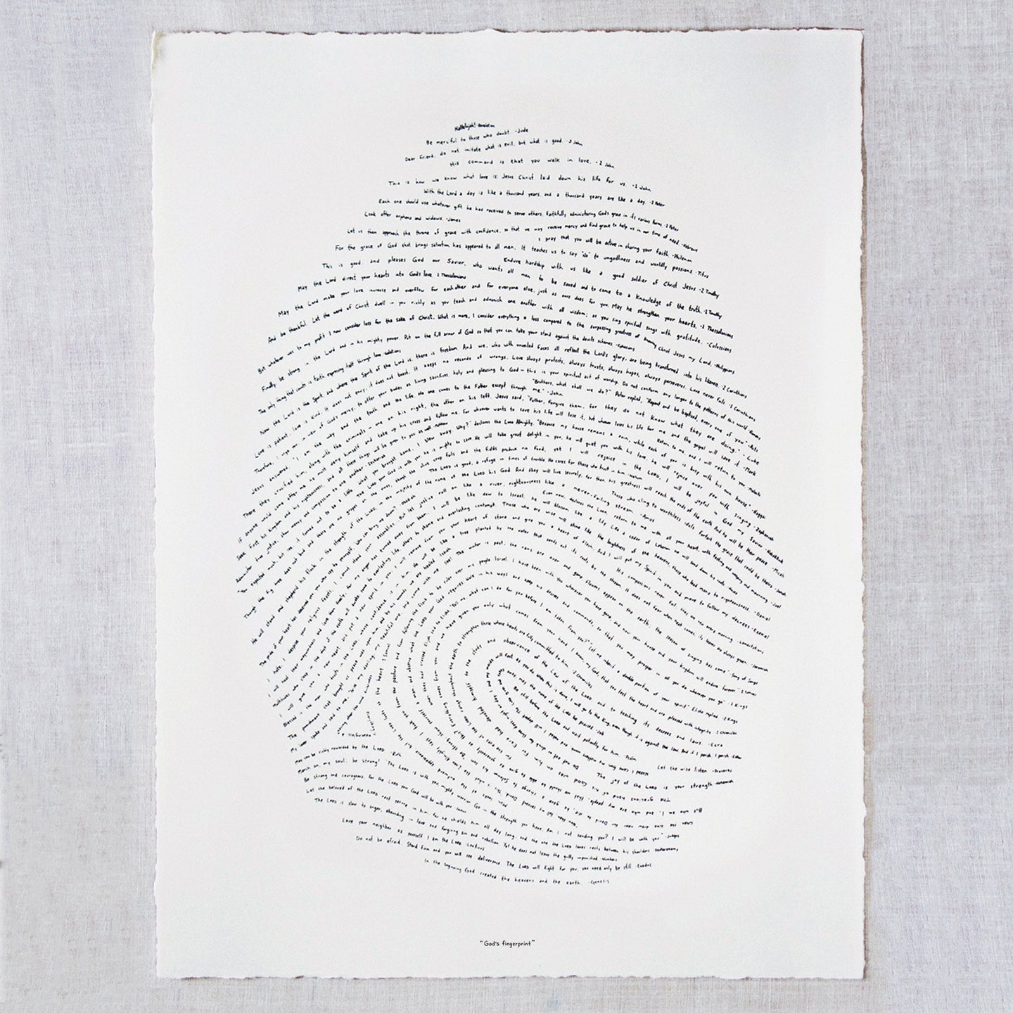 God's fingerprint Screenprint - Bible Verse Scripture Artwork