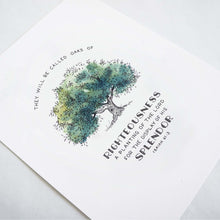 Angle of Oak of Righteousness - Isaiah 61:3 Scripture Art Print