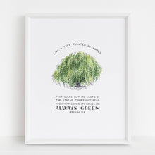 Framed Scripture Art - Jeremiah 17:8 Tree Planted By Water