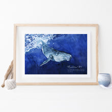 Framed Scripture Art - Psalm 139 Whale Oceans Strength